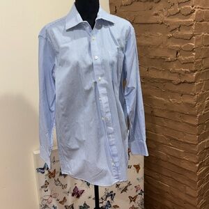 Michael Michael kors pinstripe blue and white button down shirt size15 1/2neck